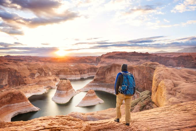 Marvel at the beauty of Lake Powell, the second-largest man-made reservoir in the U.S.
