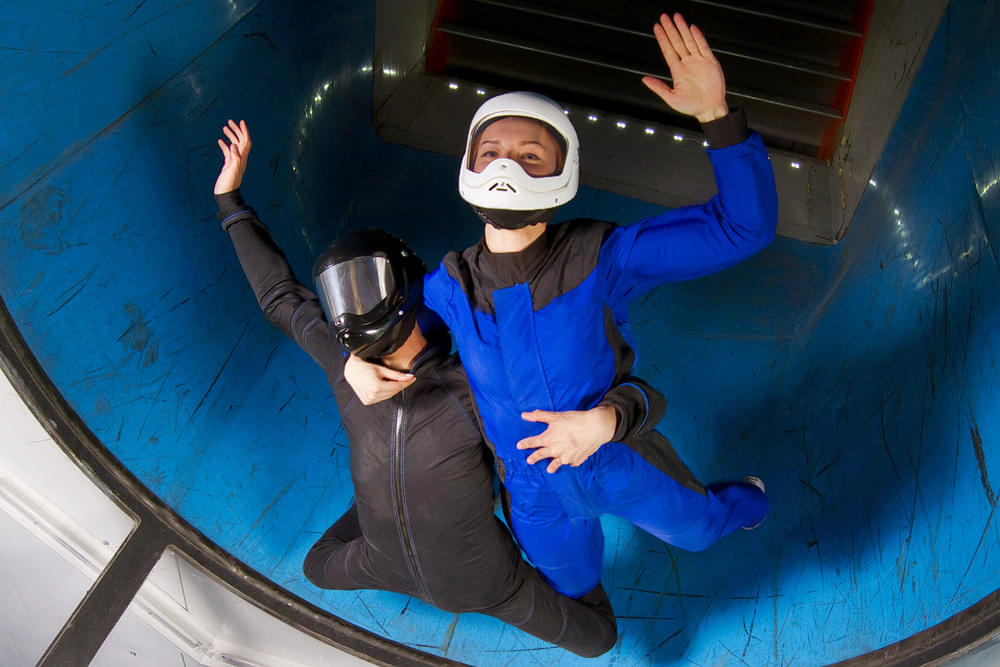 Experience sky diving kind of experience in the vertical wind tunnel