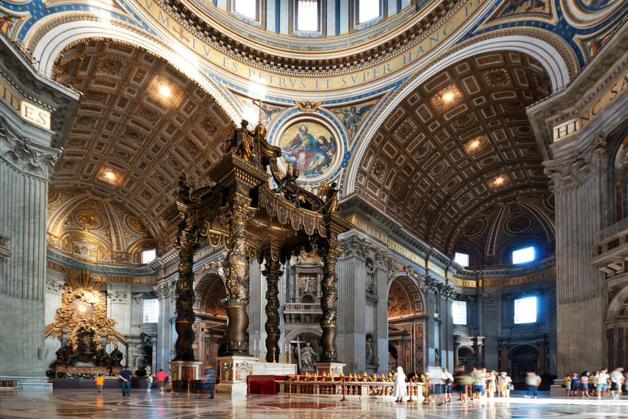 Observe the traditions followed at the St. Peter's Basilica