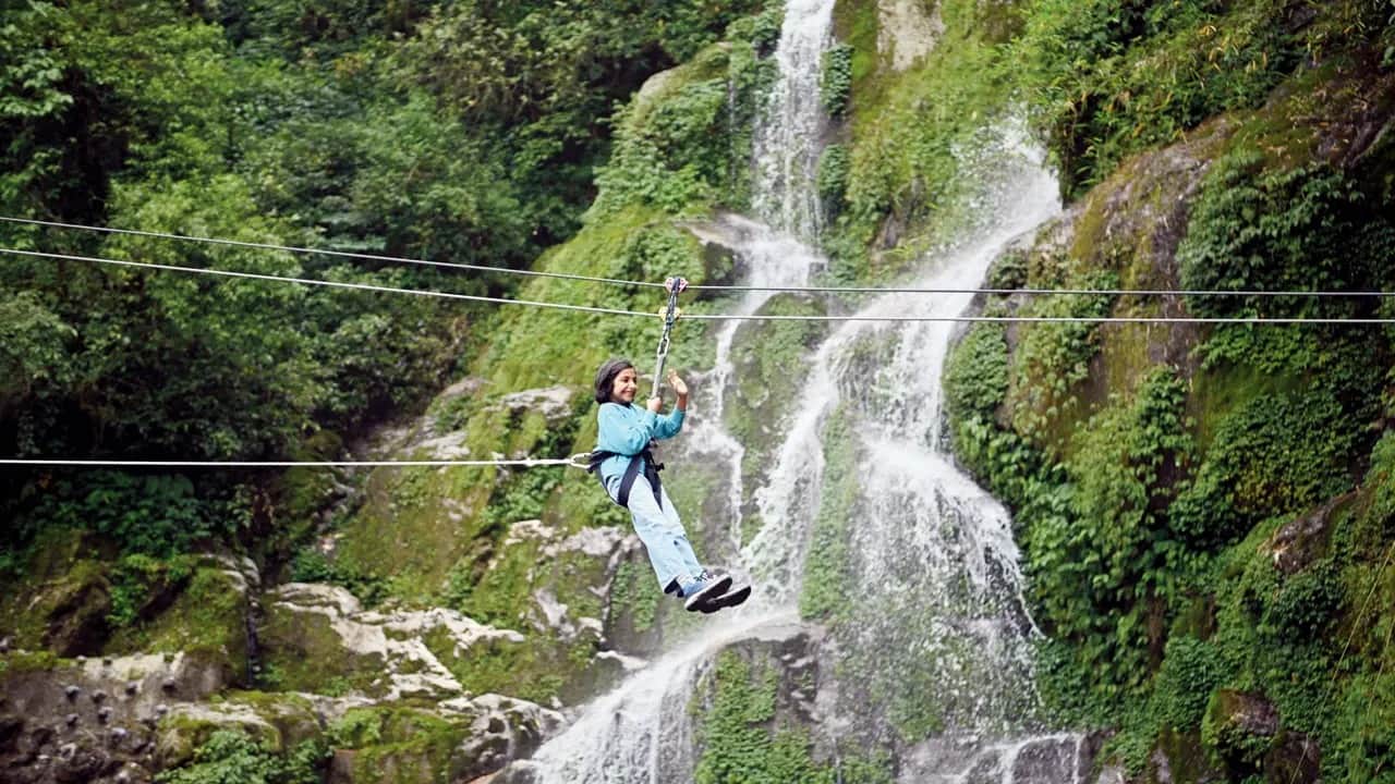 Glide Across the Stream on a Rope Slide