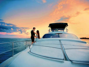 Enjoy a romantic dinner date while cruising over the Arabian Sea