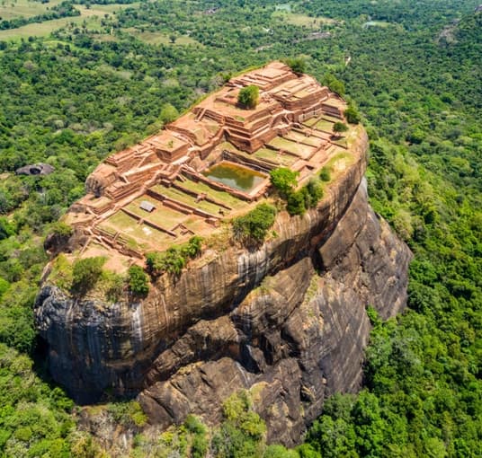 Aerial views of Sigiriya Fortress