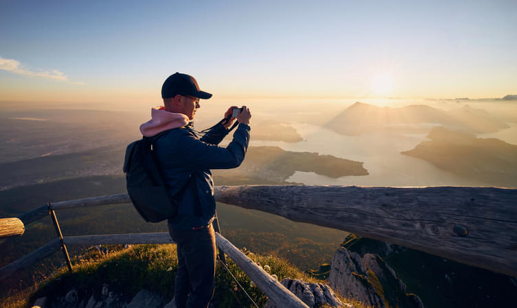 Witness the panoramic view from the top of the Mount Pilatus 
