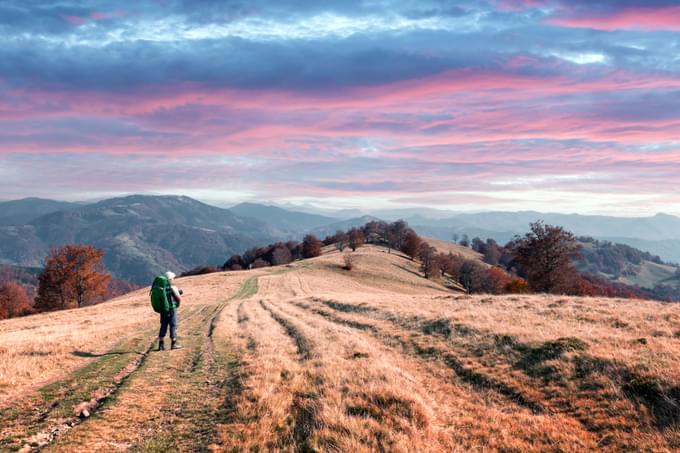 trekking in autumn