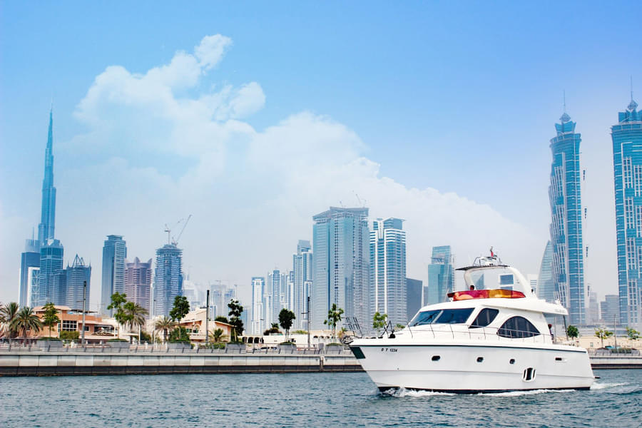 Checkout the Views of Dubai Marina while cruising.