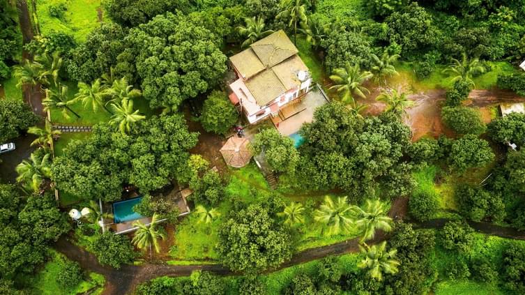 Aerial view of the bungalow