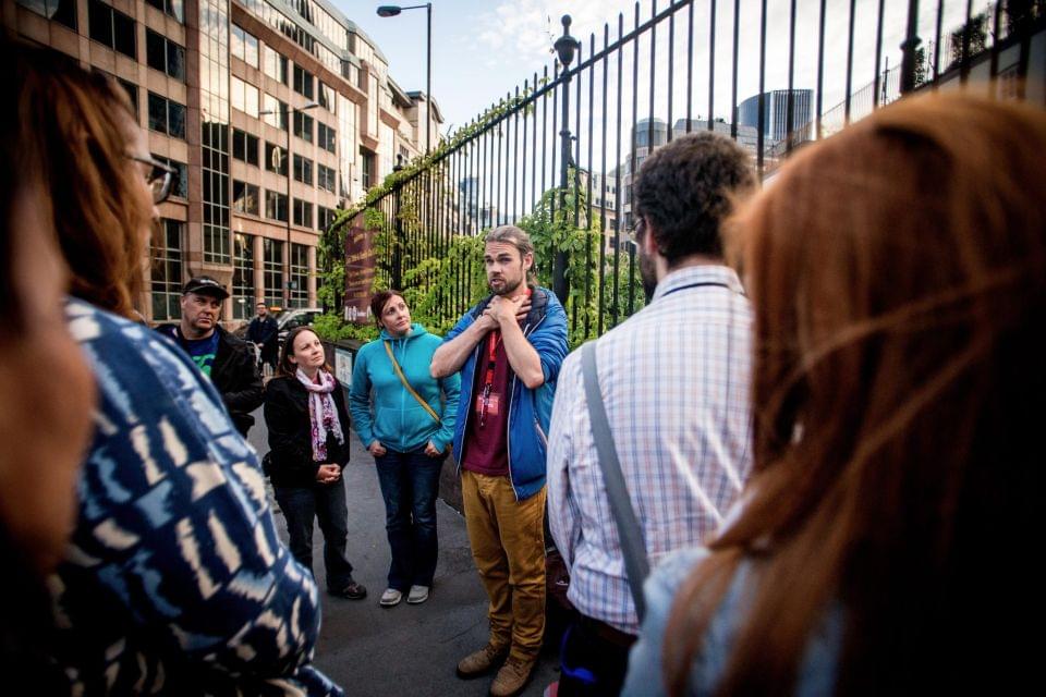 Listen to the tour guide giving detailed insights of crimes