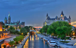 Marvel at the stunning sunset views from the Rideau Canal