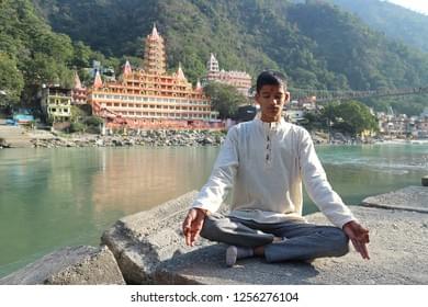 Meditate in silence by the ancient steps