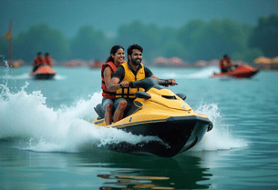 Enjoy an expert-guided Jet Ski adventure on Dal Lake