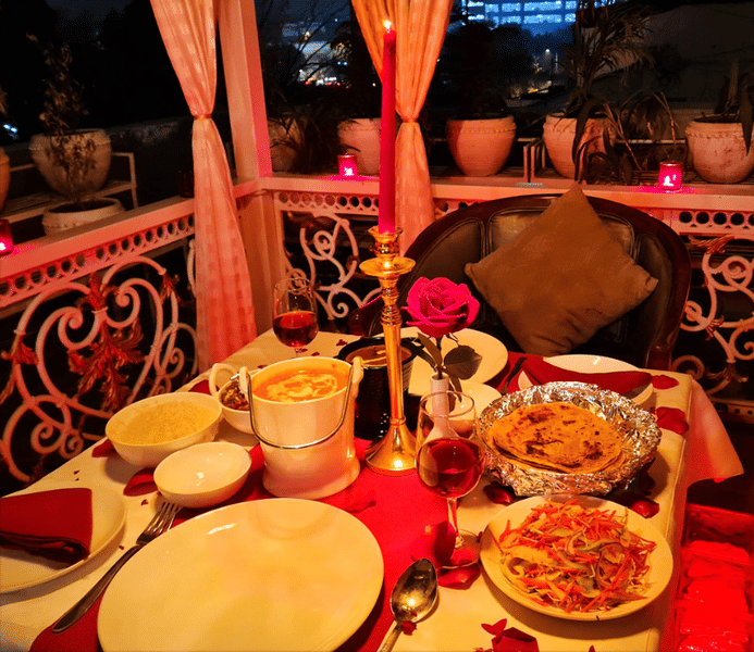 Rooftop Candlelight Dinner and Private Movie Experience for Couples, New Delhi Image