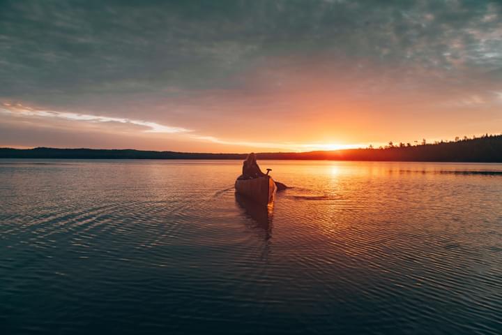 Kayak across the calm waters