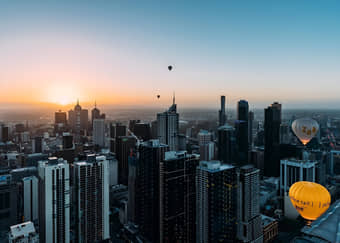 Soar above the Melbourne skyline on the Hot Air Balloon Ride