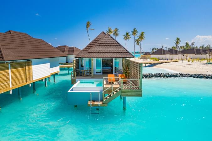 Marvel at the stunning beauty of the water villas
