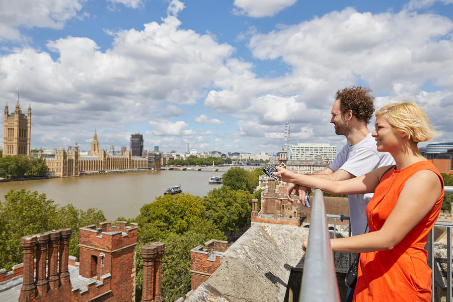 Marvel at the scenic views of River Thames from the Medieval Tower