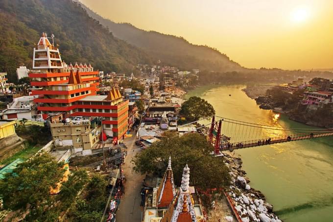 Aerial view of Rishikesh