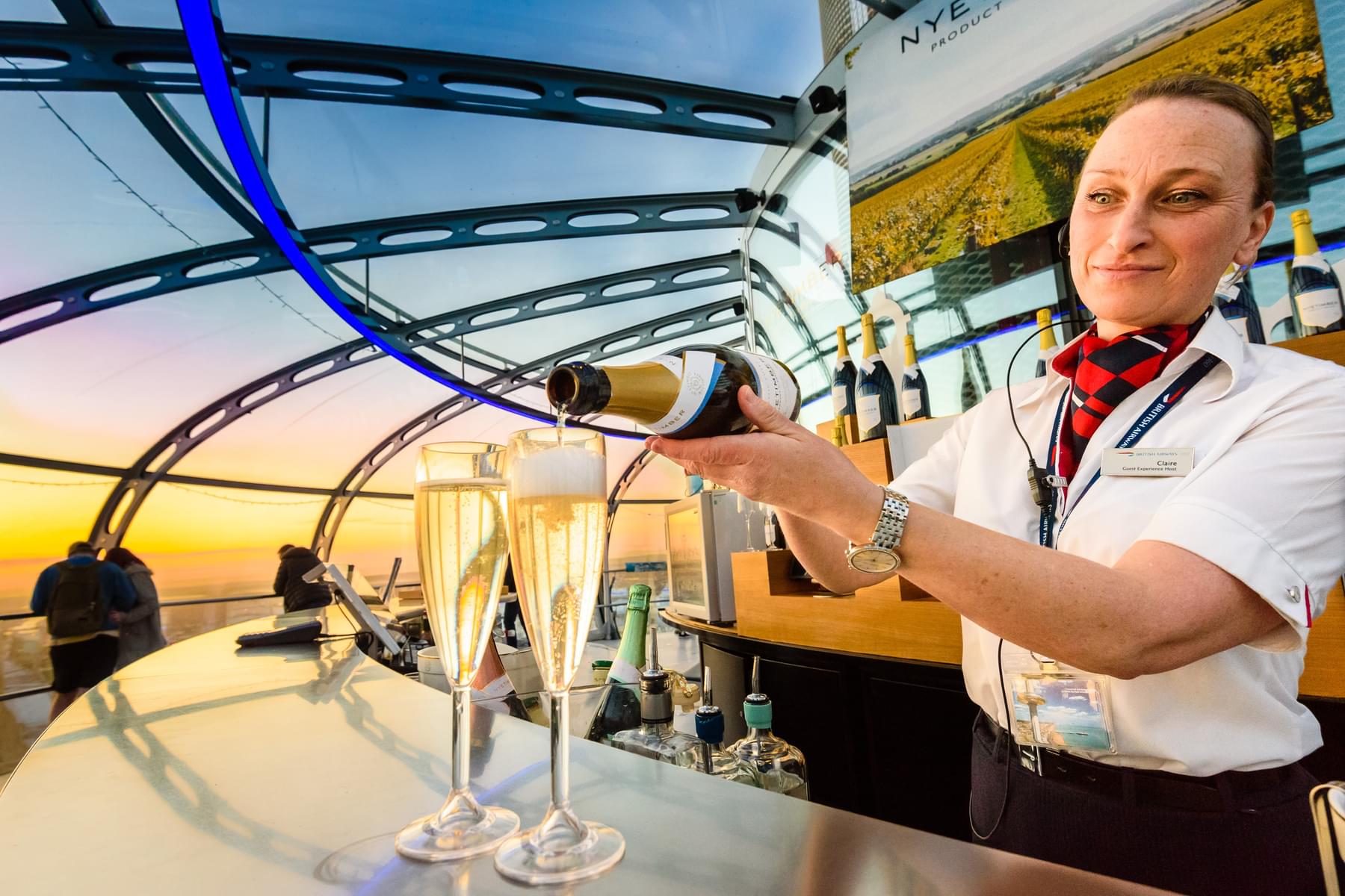 Relish a glass of sparkling wine while taking in the splendid views of the city