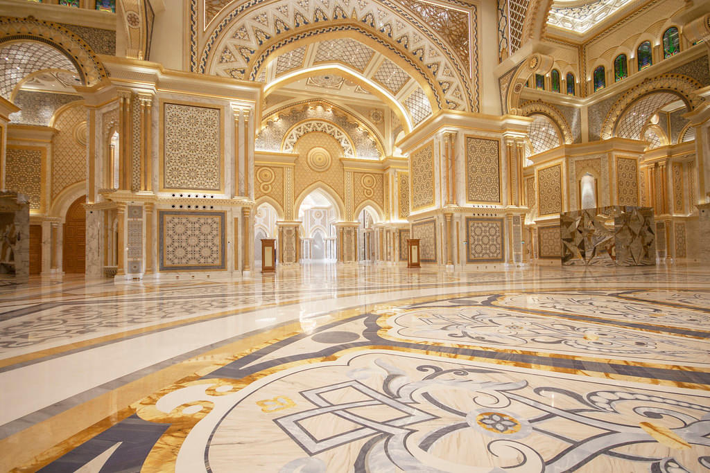 Explore the opulent interior of Qasr Al Watan's majestic architecture.