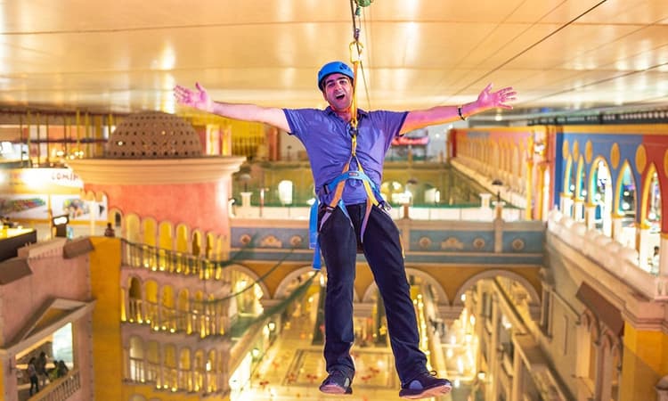Enjoy ziplining across the Modern masti amusement centre