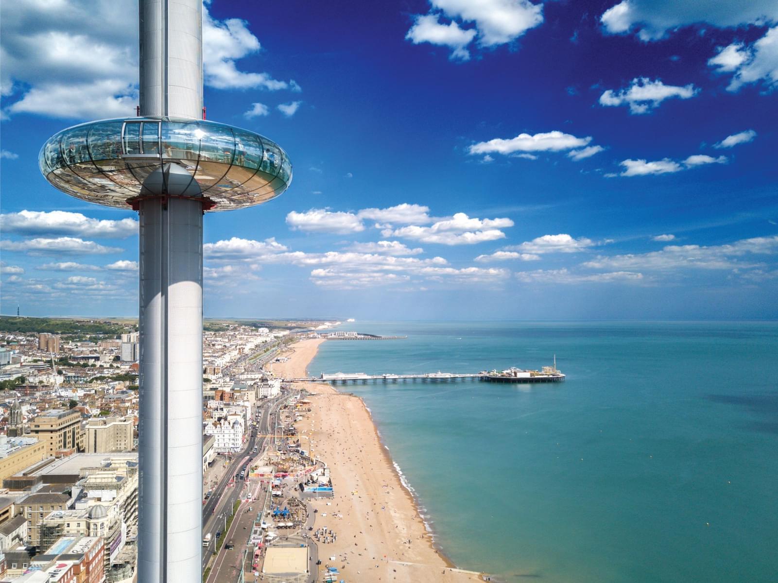Experience breathtaking views from Brighton i360's soaring observation tower