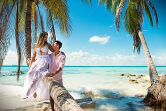 Romantic couple in Mauritius