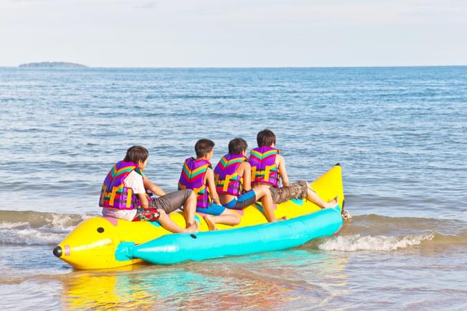 Ride aboard an inflatable banana boat