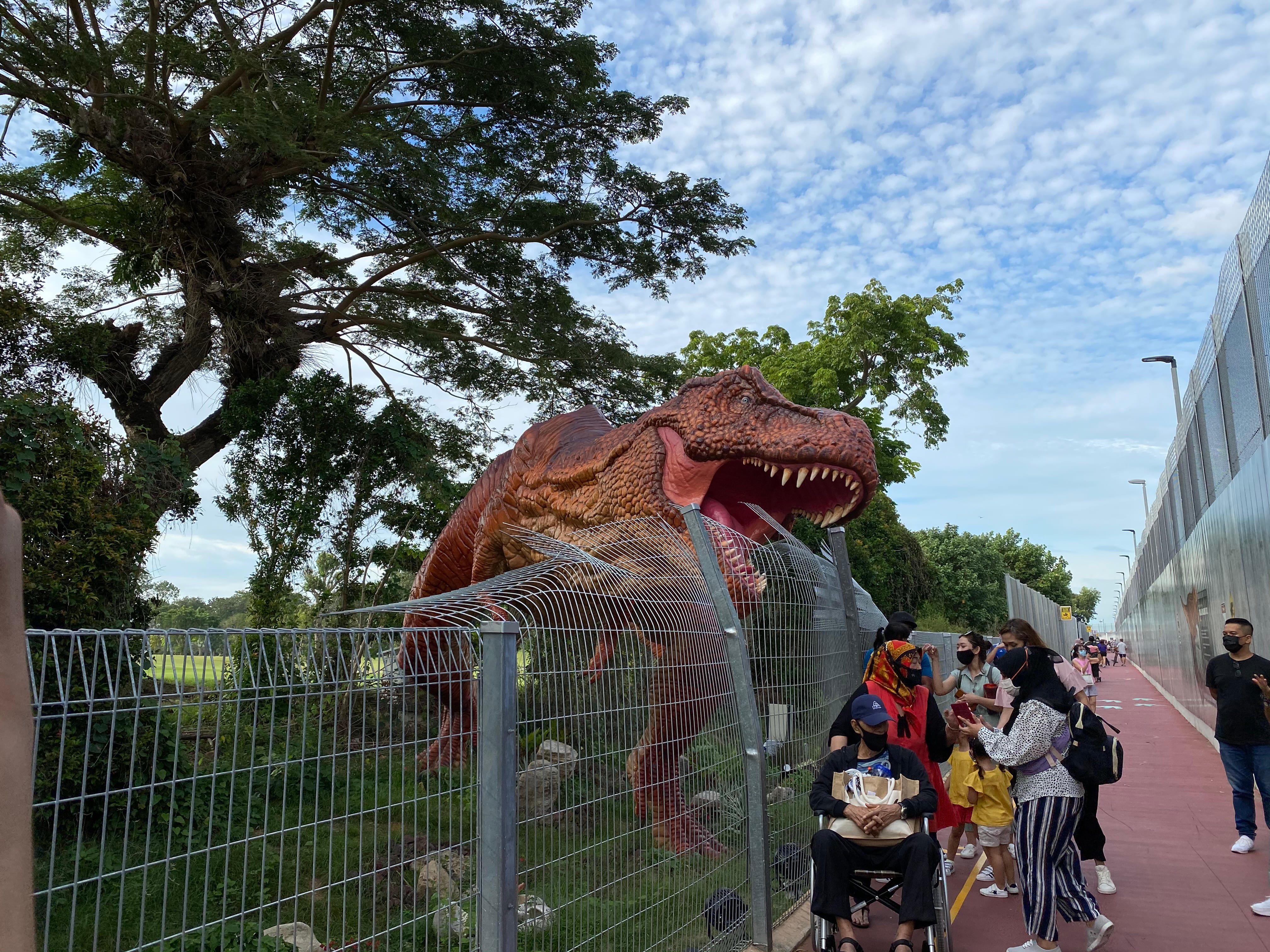 Check out the dinosaurs at Changi Jurassic Mile 