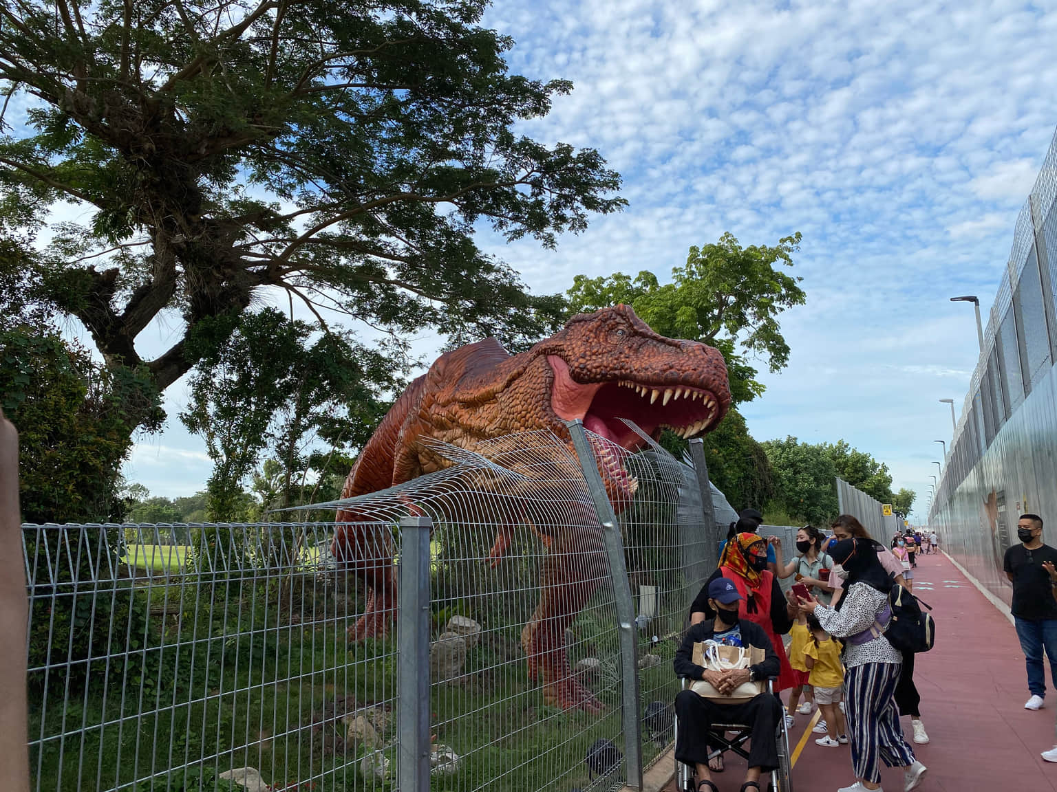 Check out the dinosaurs at Changi Jurassic Mile