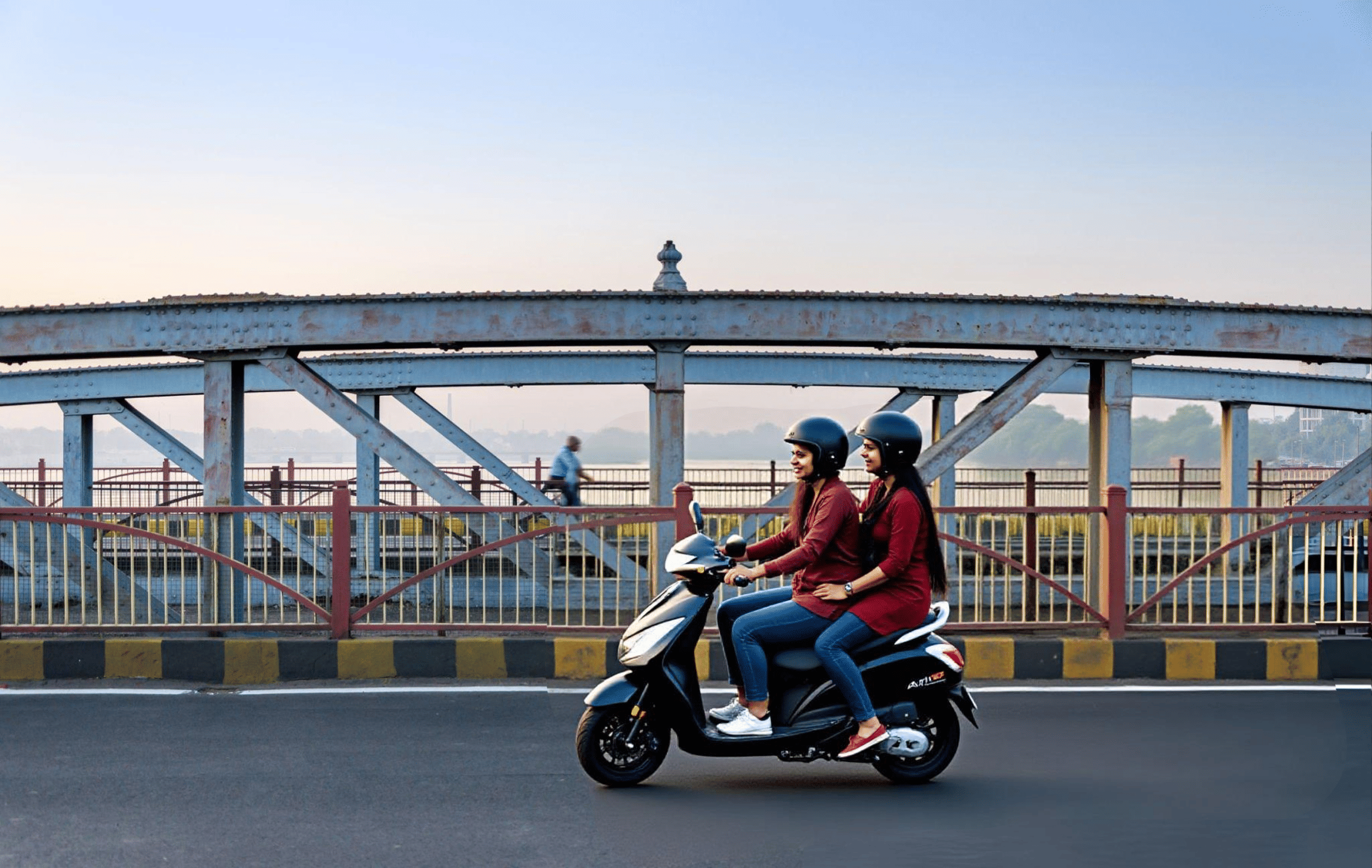 Glide effortlessly across Ellis Bridge admiring the stunning city views