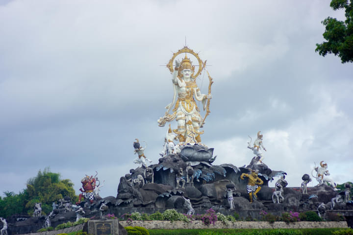 Denpasar, Bali, Indonesia Landmark of Denpasar city Called the "Titi Banda" Sculpture Park.