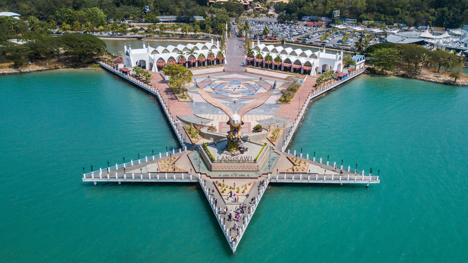 Aerial view of Eagle Square in Langkawi