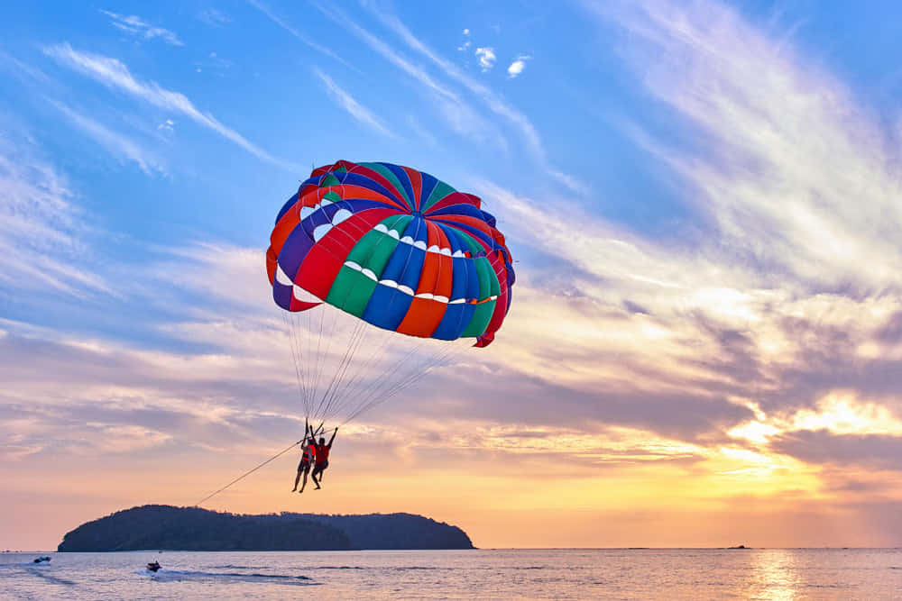 Parasailing at Ghoghla Beach, Diu