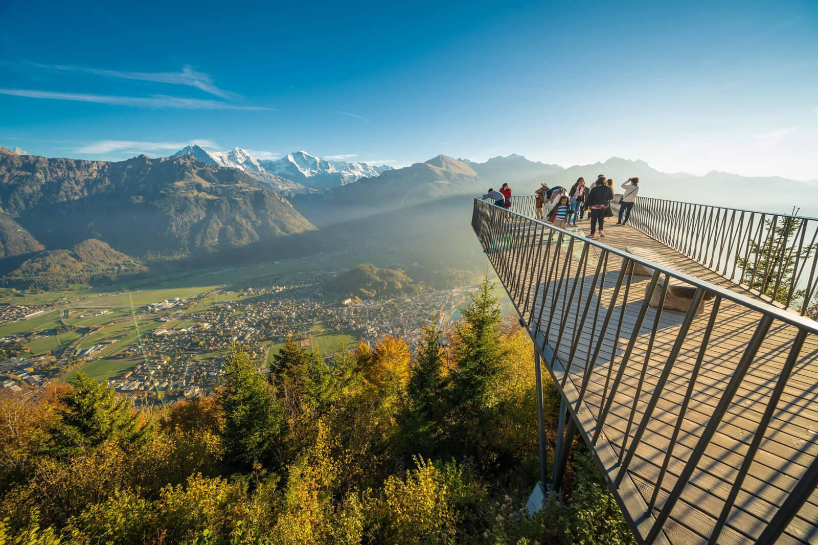 Reach the Harder Kulm viewing point at a height of 1,322 meters above sea level
