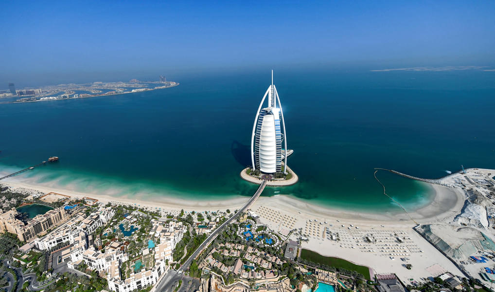 View of Jumeirah Beach Coastline From Luxury Helicopter Ride Dubai