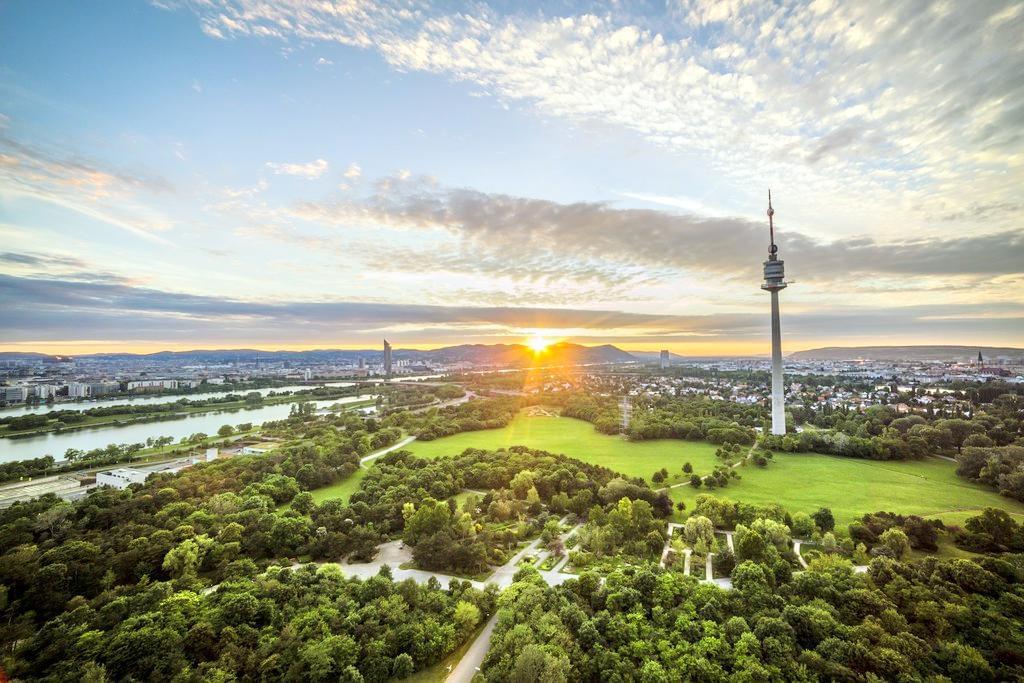 Visit the top of Danube tower for panoramic views of Vienna