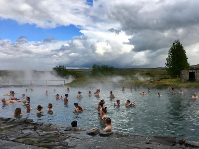 Take a relaxing dip at Iceland's oldest geothermal spa