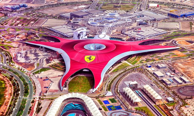 Aerial view of Ferrari World