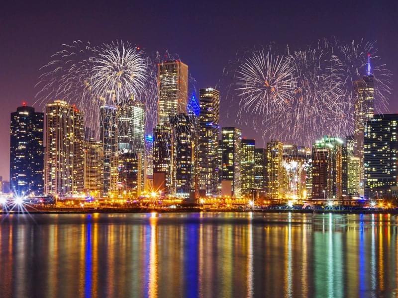 See the stunning city lights across Chicago's major landmarks