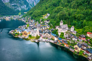 Enjoy scenic views by the Hallstatt Lake