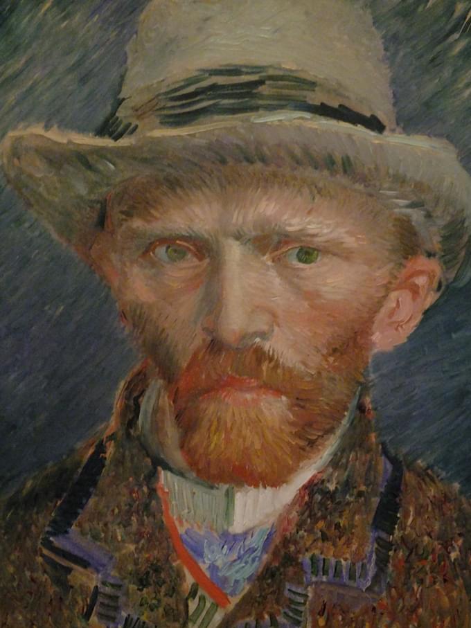 Self Portrait with grey Felt Hat Painting of Van Gogh