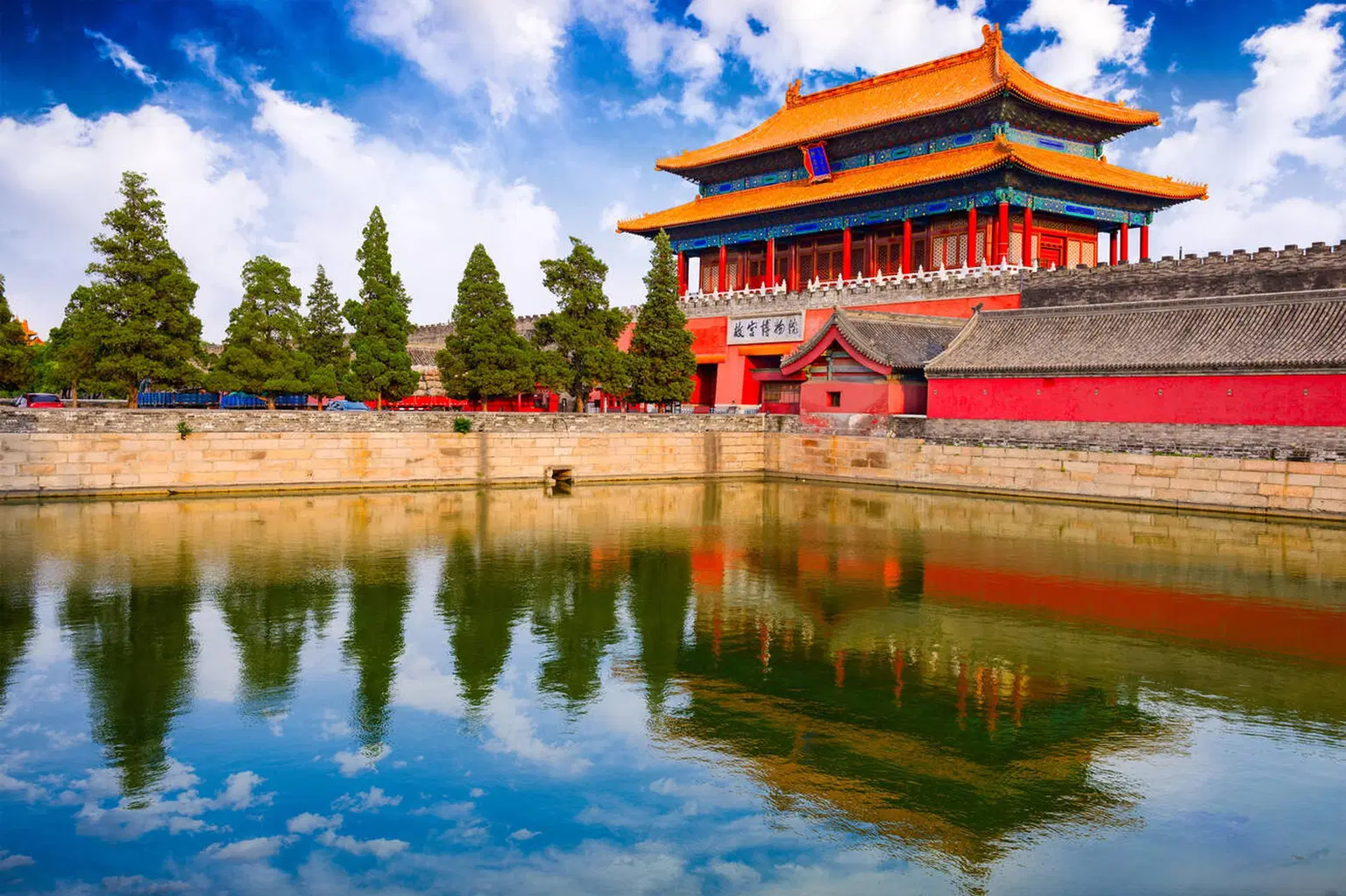 Front view of the Palace Museum complex in Beijing, China
