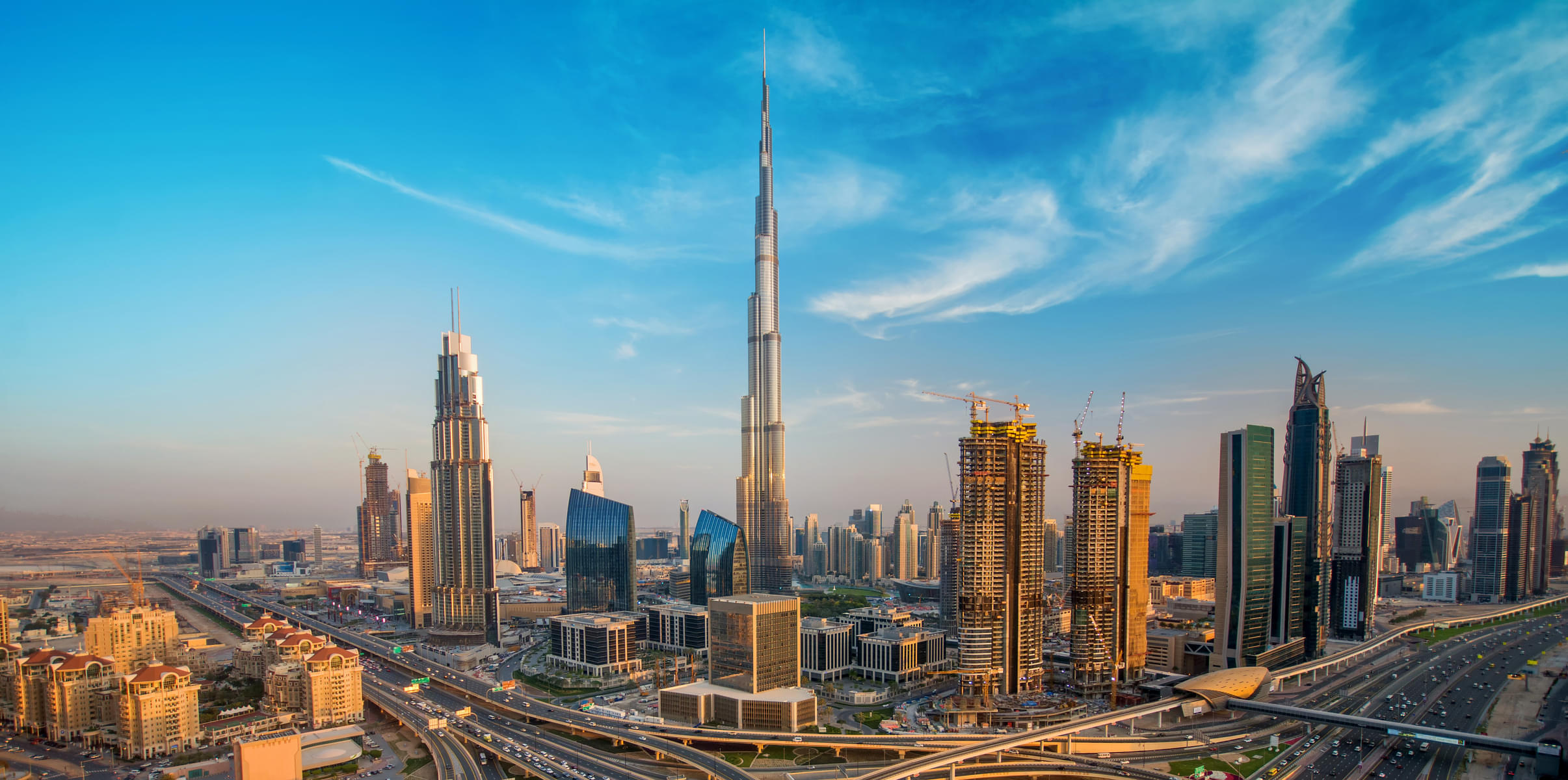 See the tall skylines of Dubai
