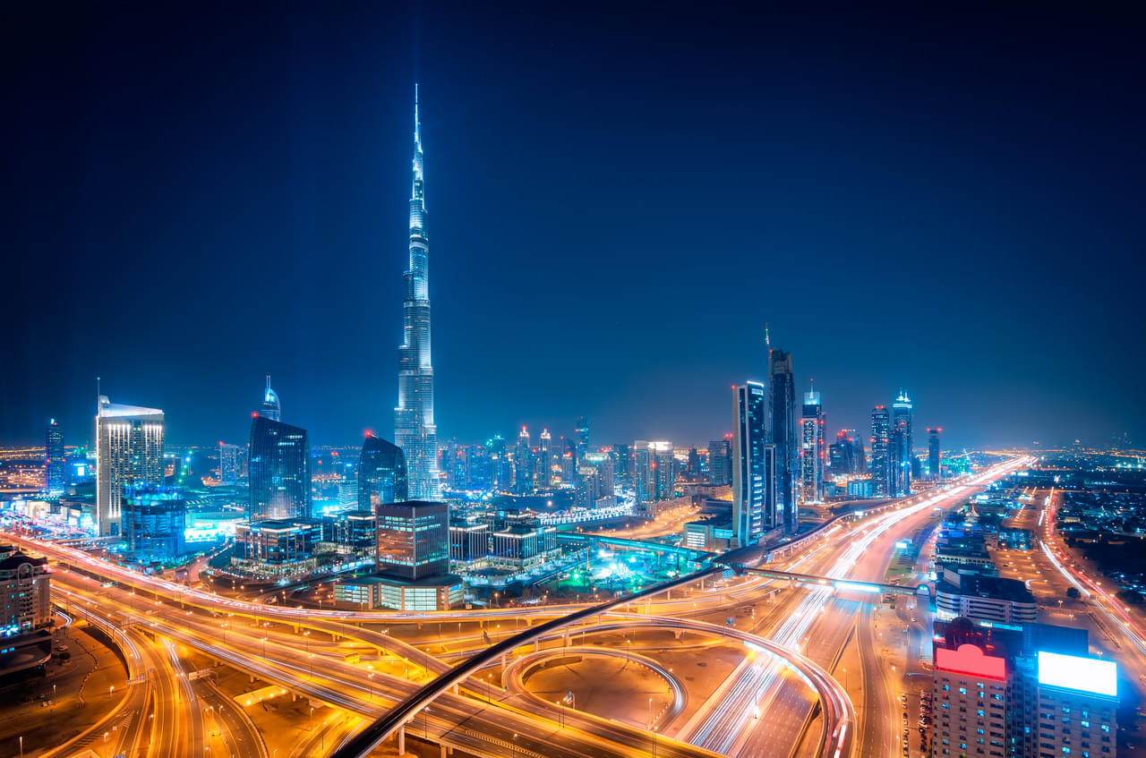 burj khalifa senic view at night