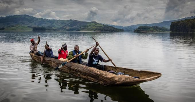 Canoe on Lake Bunyonyi