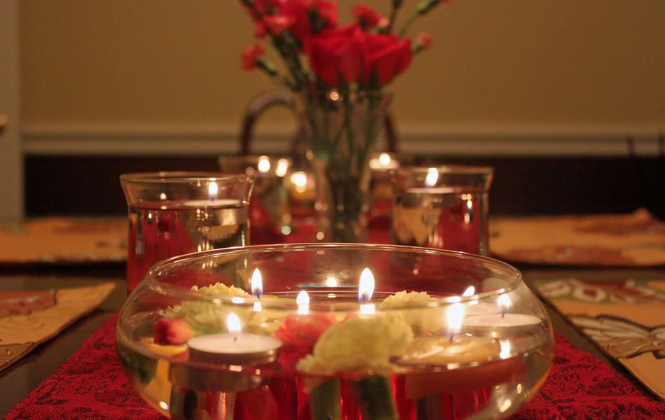 Romantic Candle Light Dinner In Bangalore Image