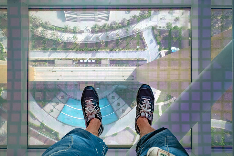 Walk over the glass floor and see the city from a new perspective