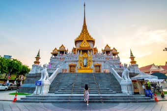 Beautiful architecture of Wat Traimit, Bangkok