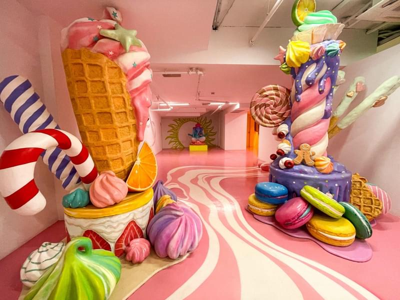 Explore colourful labyrinths, 3D installations, and vibrant rooms