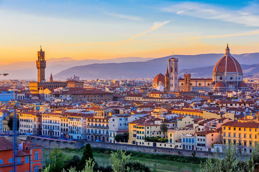 Enjoy panoramic views of Florence from Piazzale Michelangelo