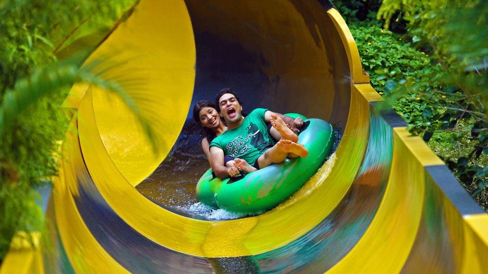 Yell & have fun as you slide down the amazing water slides of the park